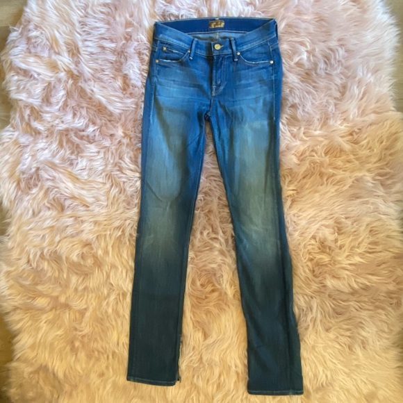 AUTHENTIC MOTHER JEANS THE SLIT RASCAL IN BLUE DENIM - Picture 6 of 16